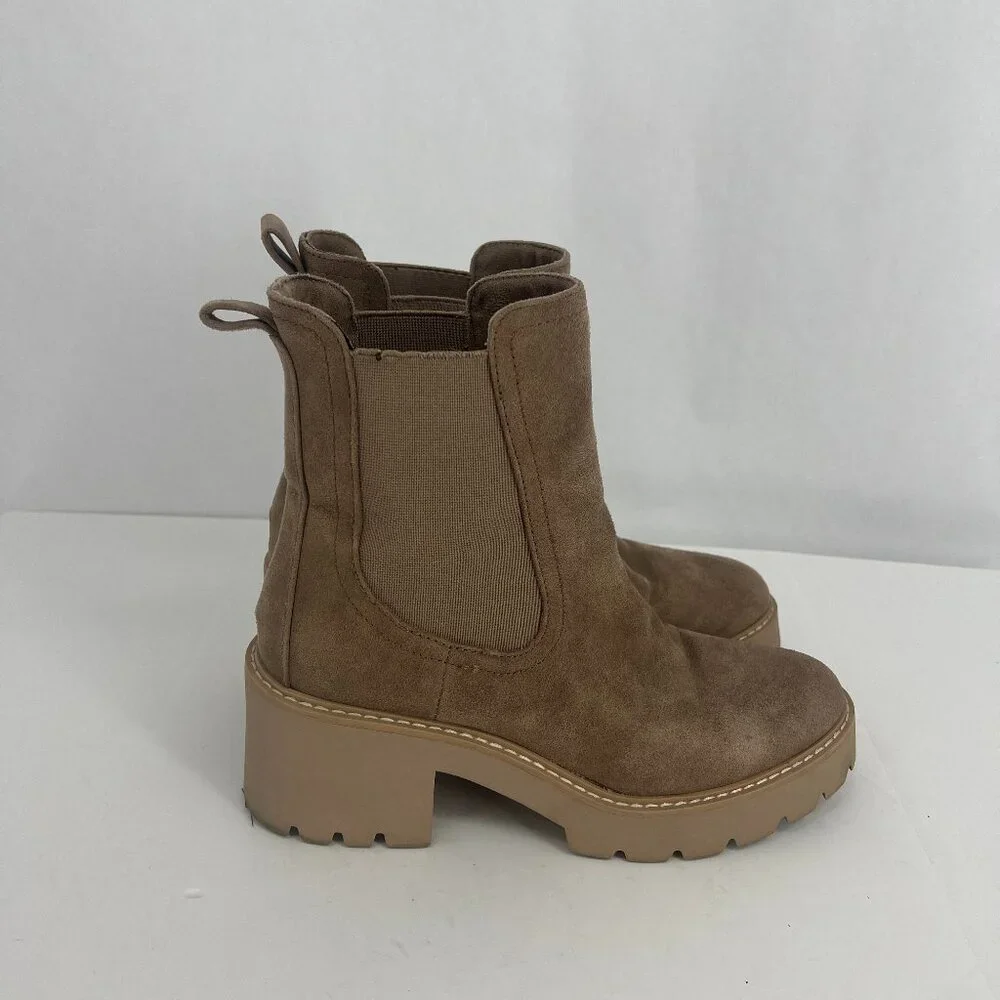 DV Dolce Vita Suede Boots Chunky Heel Ankle Boots Size 9